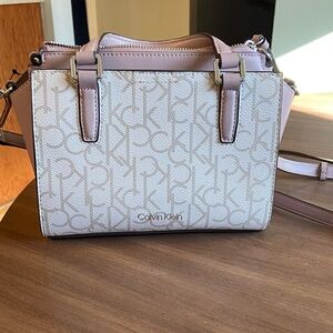 Calvin Klein Beige and Pink Crossbody Bag